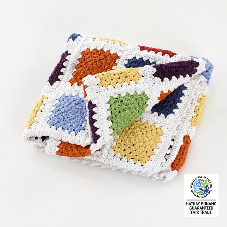 fair trade, handmade rainbow baby blankets
